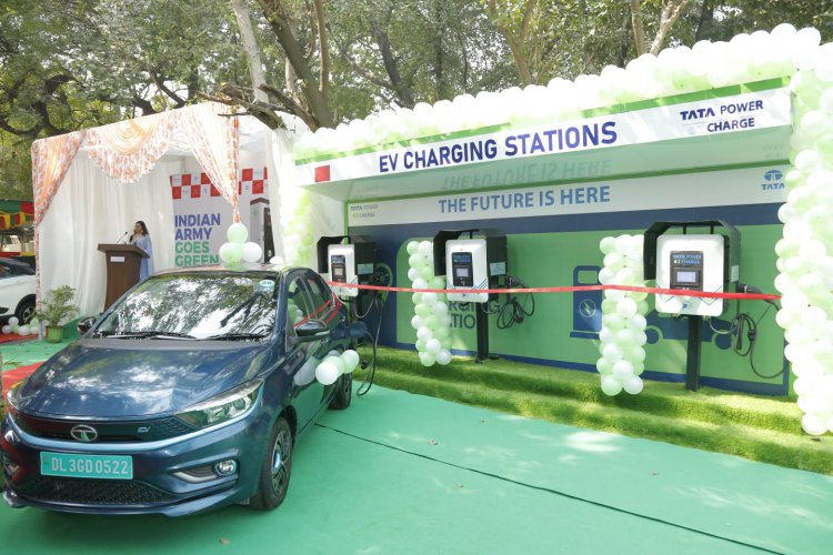 भारतीय सेना ने इलेक्ट्रिक वाहन चार्जिंग पॉइंट स्थापित करने के लिए टाटा पावर के साथ सहयोग किया
